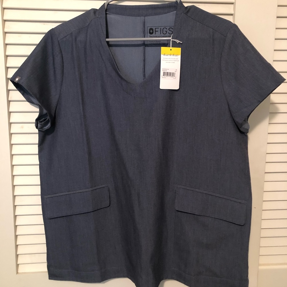 Figs scrub set medium in denim womens